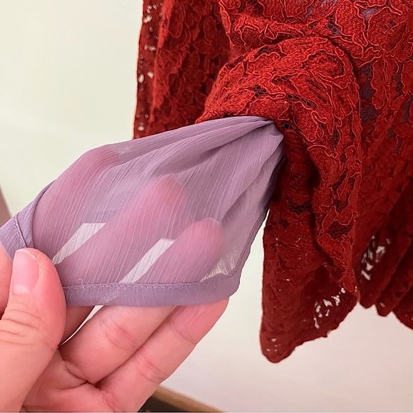 Anthropologie Women’s Moulinette Soeur Orange Lace Lined Nolana Skirt Size 10 - Picture 8 of 11